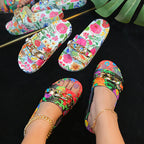 Floral Printed Sandal SH0056-BK