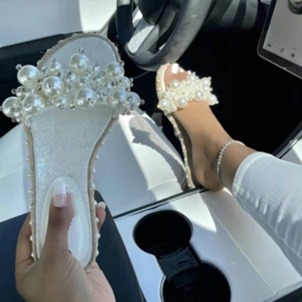 Pearl Rhinestone Slippers SH0064