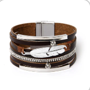 Feather Multilayer Leather Magnetic Bracelet B4189 – view 23