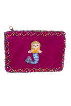 Mermaid Rectangular Velvet Coin Purse V0701