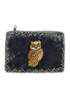 Owl Rectangular Velvet Coin Purse V0701 - view 2