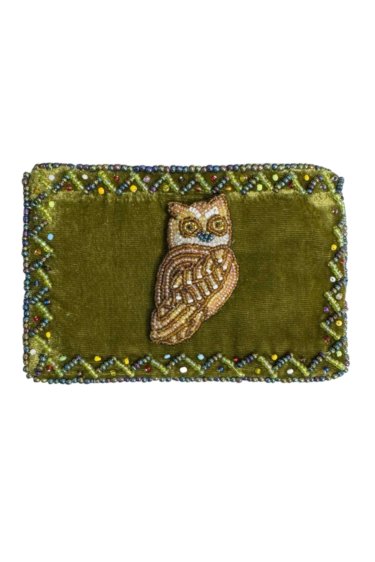 Owl Rectangular Velvet Coin Purse V0701