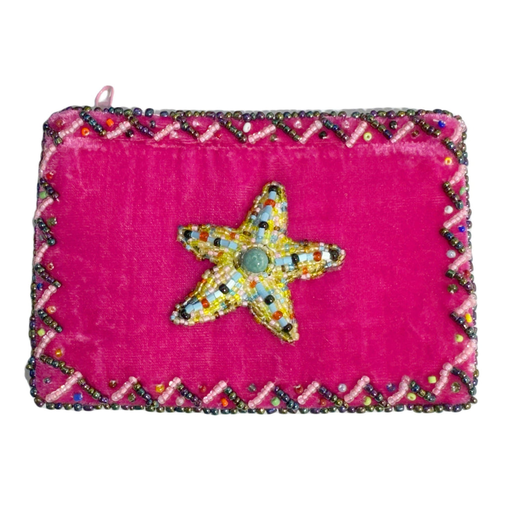 Starfish Rectangular Velvet Coin Purse V0701 - view 2