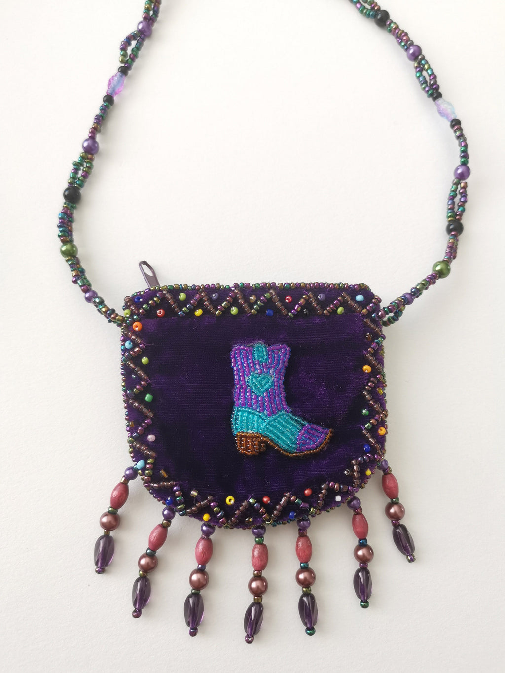 Seahorse Velvet Mini Necklace Charm Bag V0704