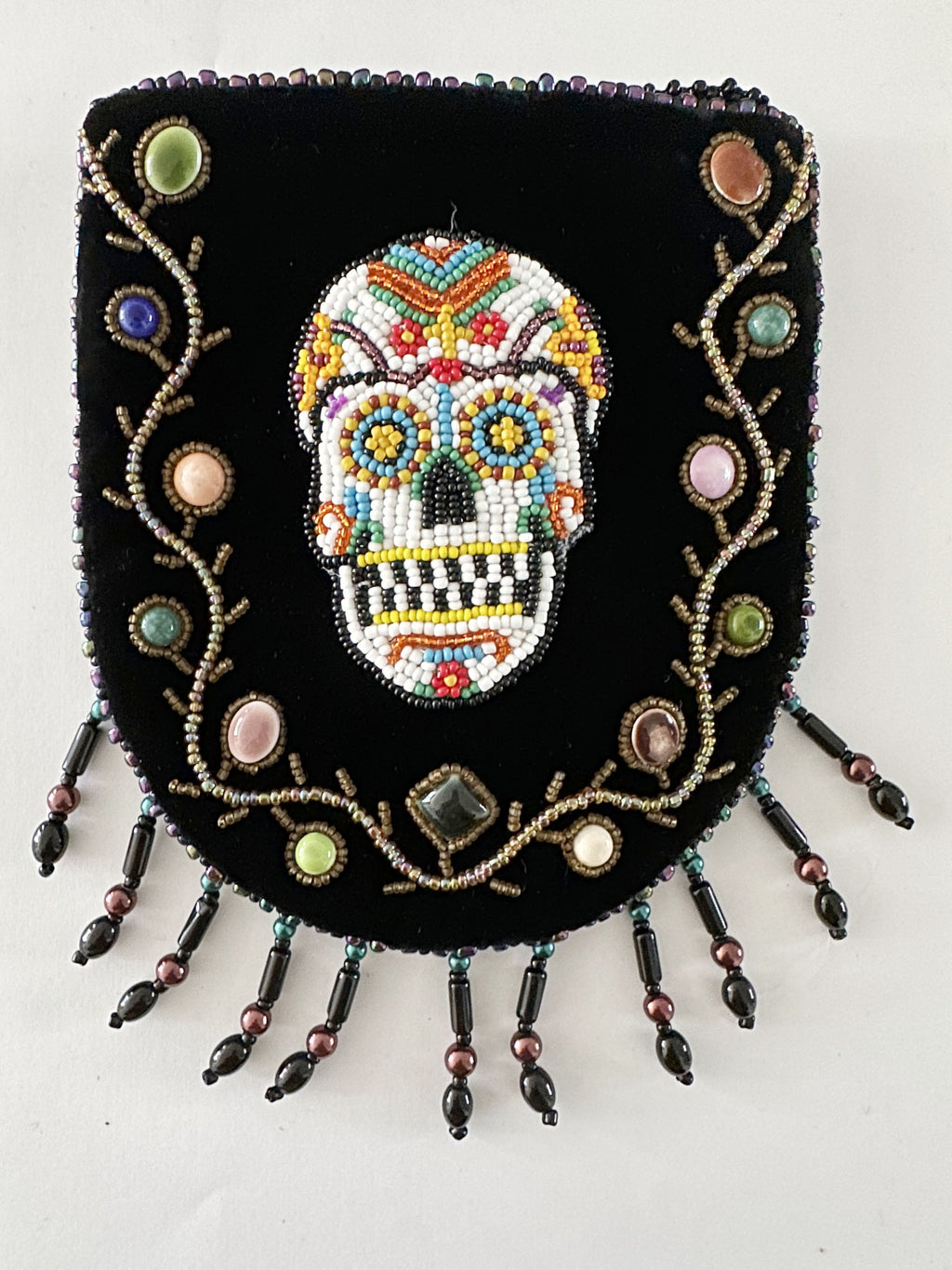 Skull Pattern Velvet Crossbody LUG