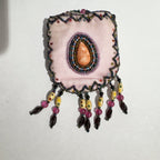 Teardrop Stone Velvet Small Amulet Bag/Necklace V0715 - view 11