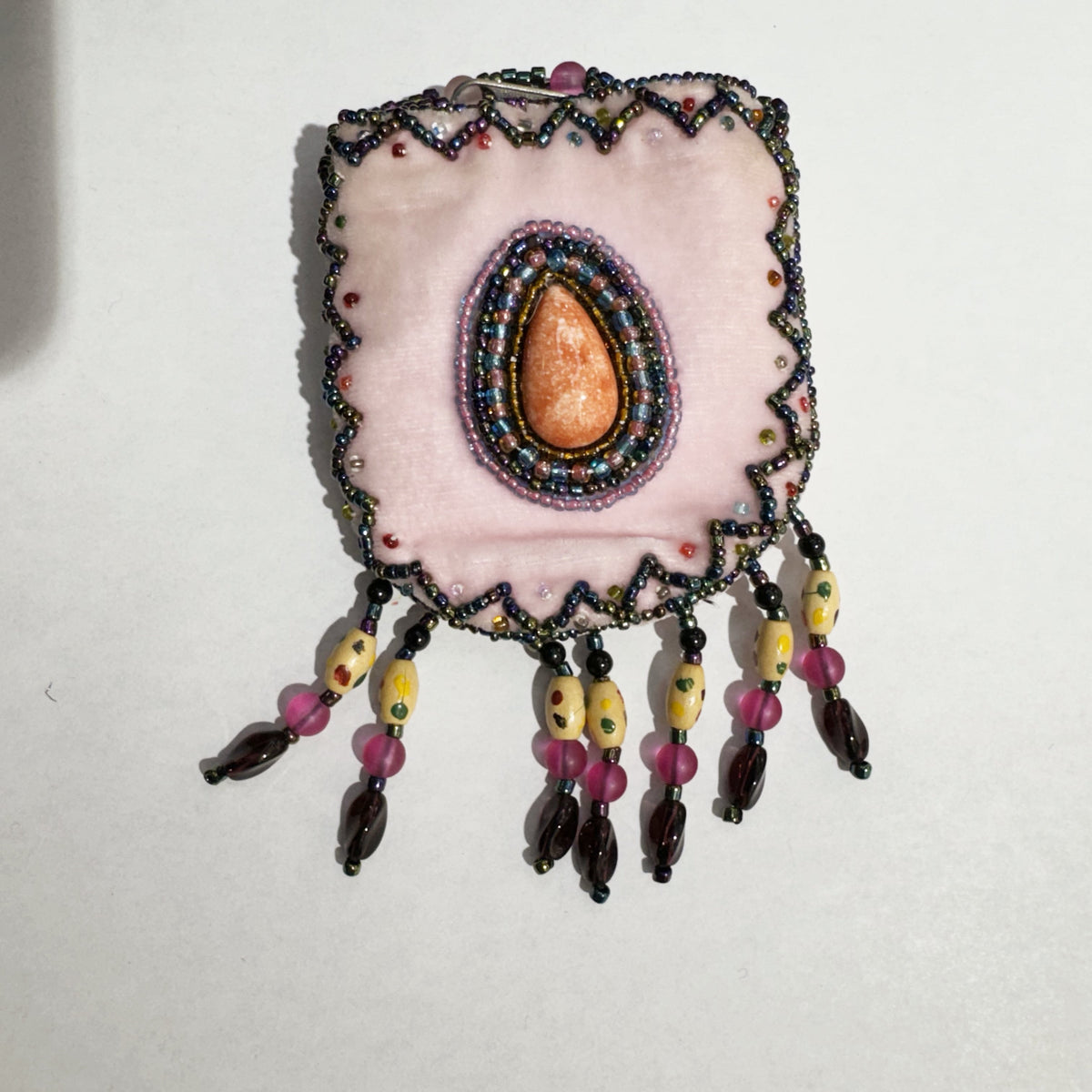 Teardrop Stone Velvet Small Amulet Bag/Necklace V0715 - view 11
