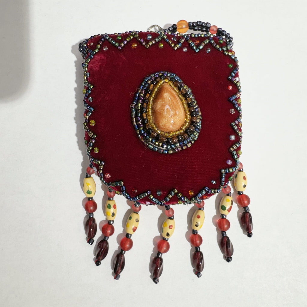 Teardrop Stone Velvet Small Amulet Bag/Necklace V0715 - view 12