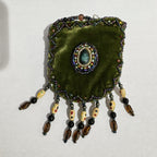 Teardrop Stone Velvet Small Amulet Bag/Necklace V0715 - view 13