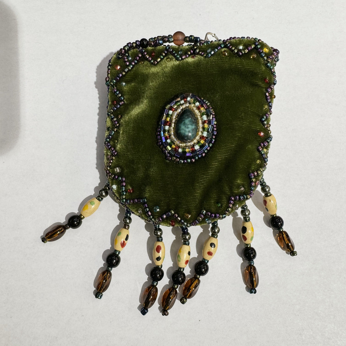 Teardrop Stone Velvet Small Amulet Bag/Necklace V0715 - view 13