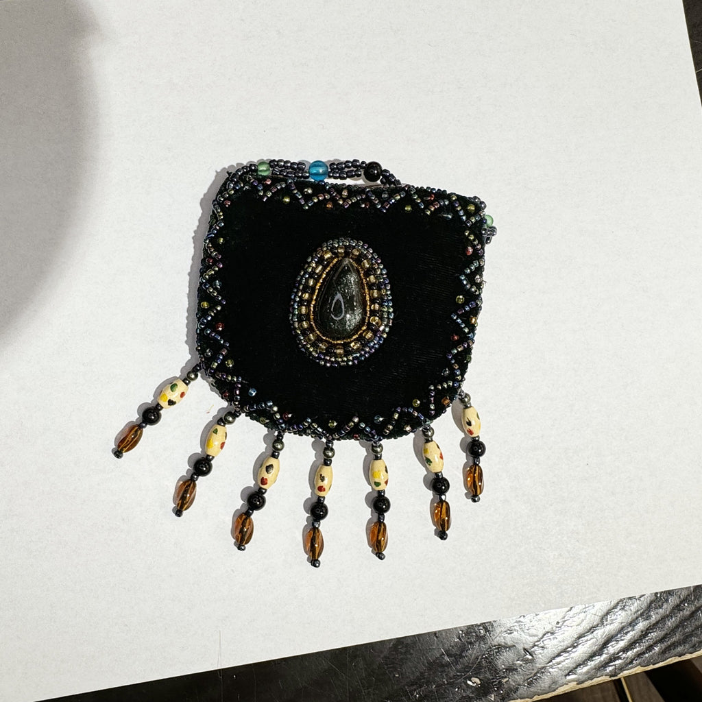 Teardrop Stone Velvet Small Amulet Bag/Necklace V0715 - view 16