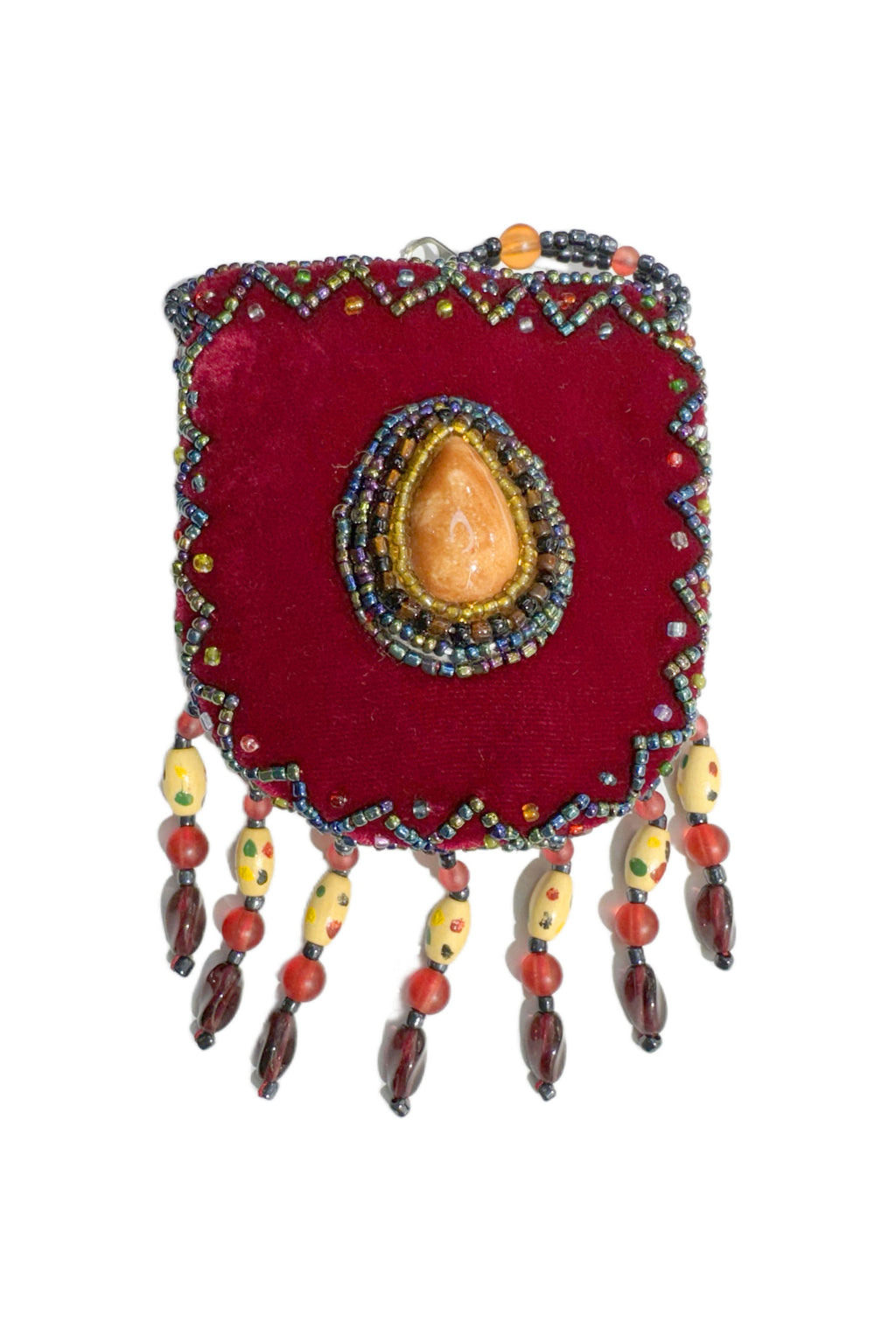 Teardrop Stone Velvet Small Amulet Bag/Necklace V0715 - view 4