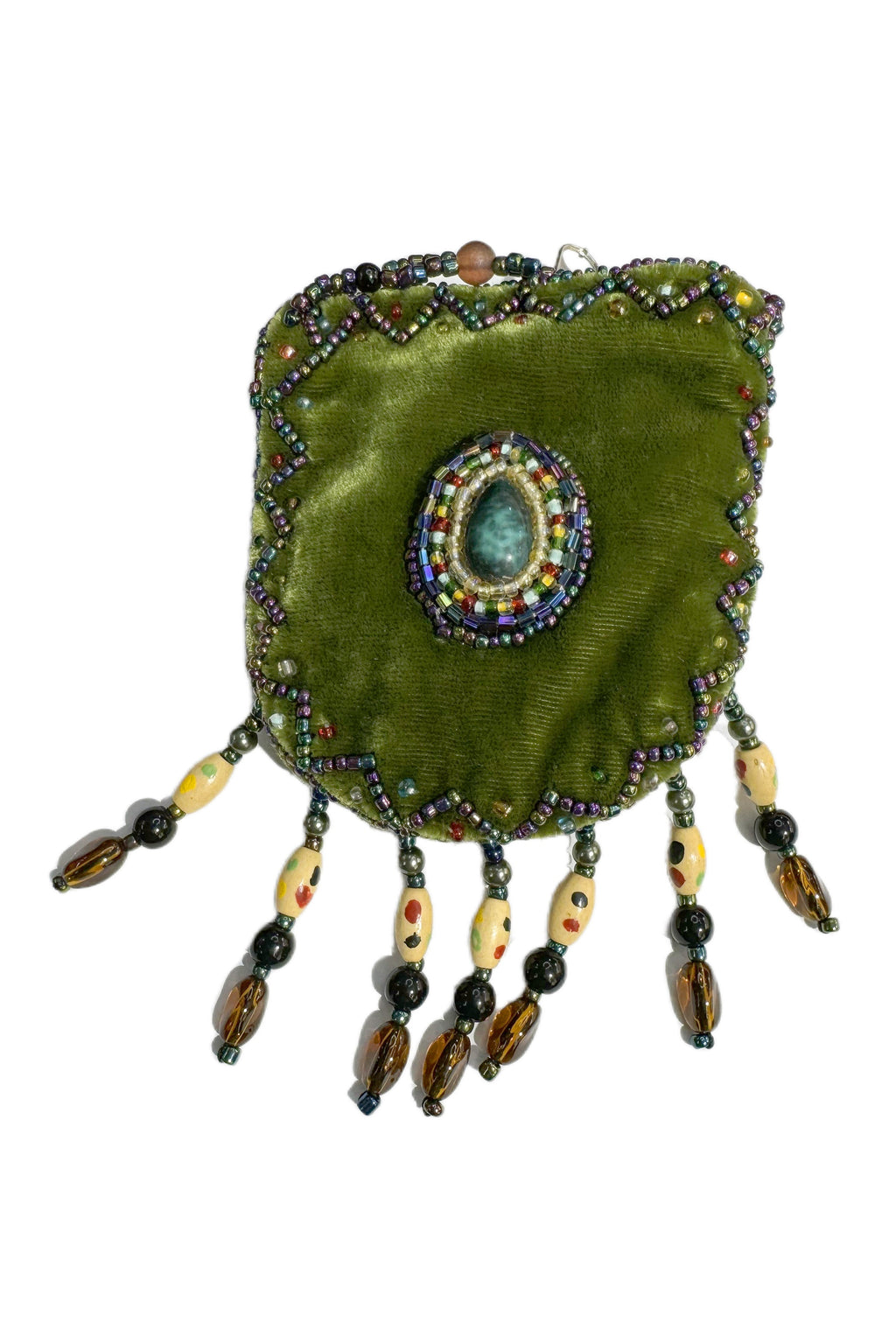 Teardrop Stone Velvet Small Amulet Bag/Necklace V0715 - view 9