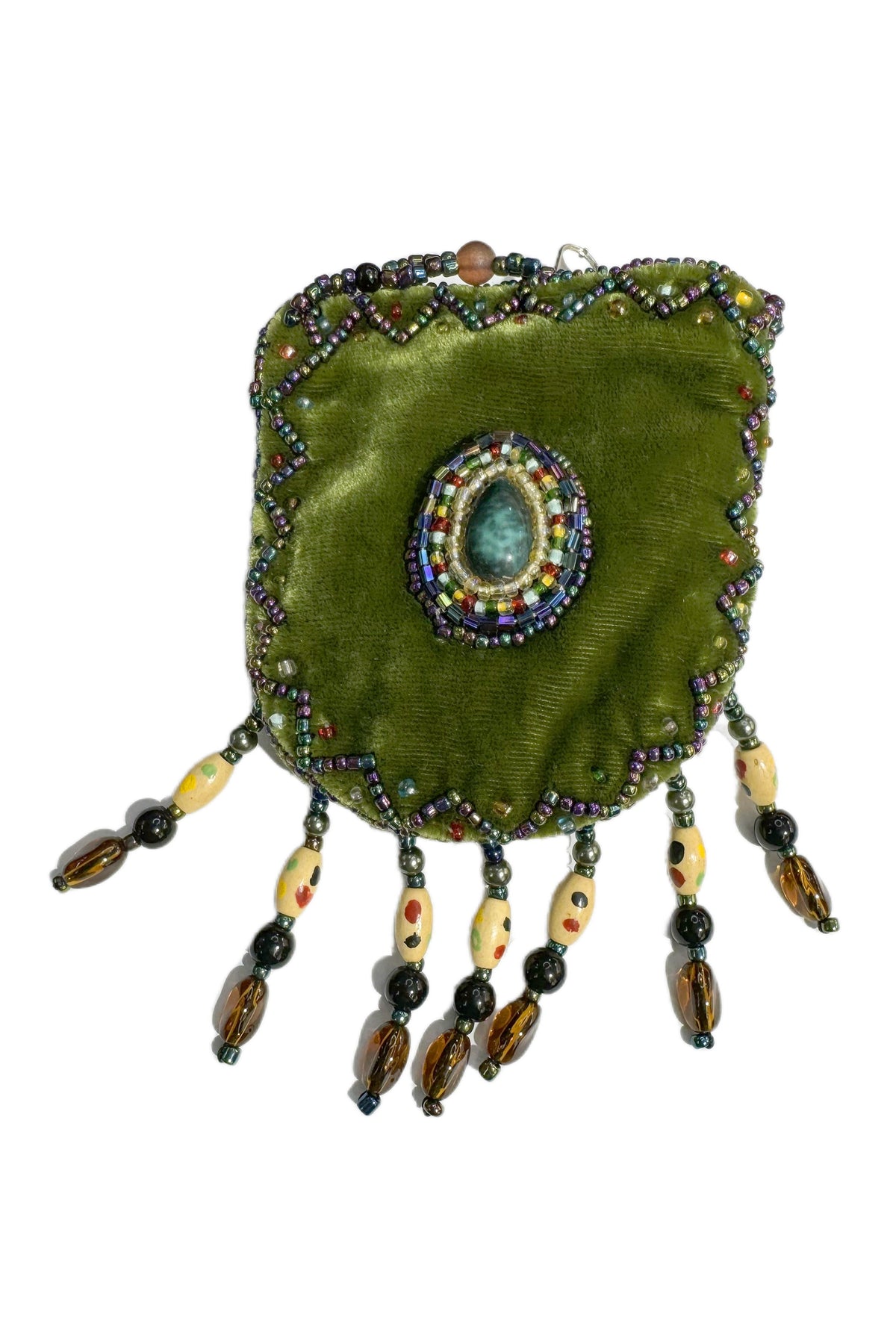 Teardrop Stone Velvet Small Amulet Bag/Necklace V0715 - view 9