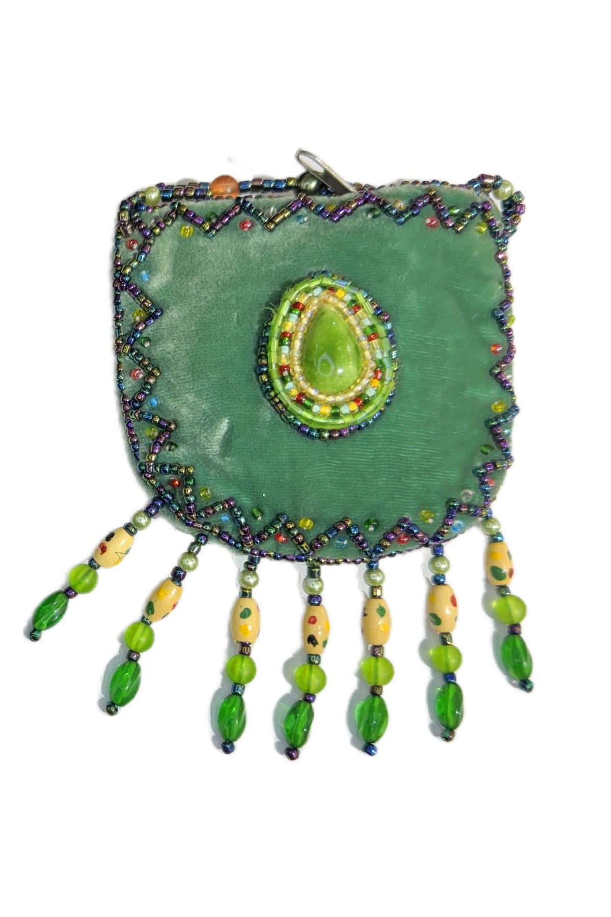 Teardrop Stone Velvet Small Amulet Bag/Necklace V0715 - view 6