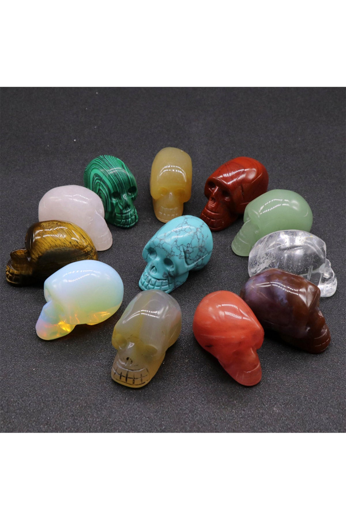 Natural Stone Skull Display Set W1422 – view 3