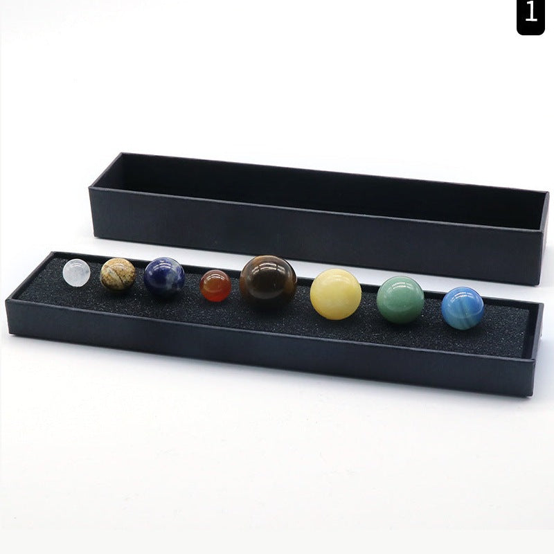 Eight Planets Natural Stone Ball Display Set W1451 – view 6