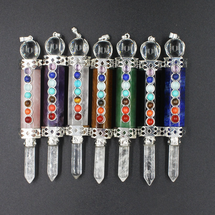 7 Chakra Stone Pendant Suncatcher W1462