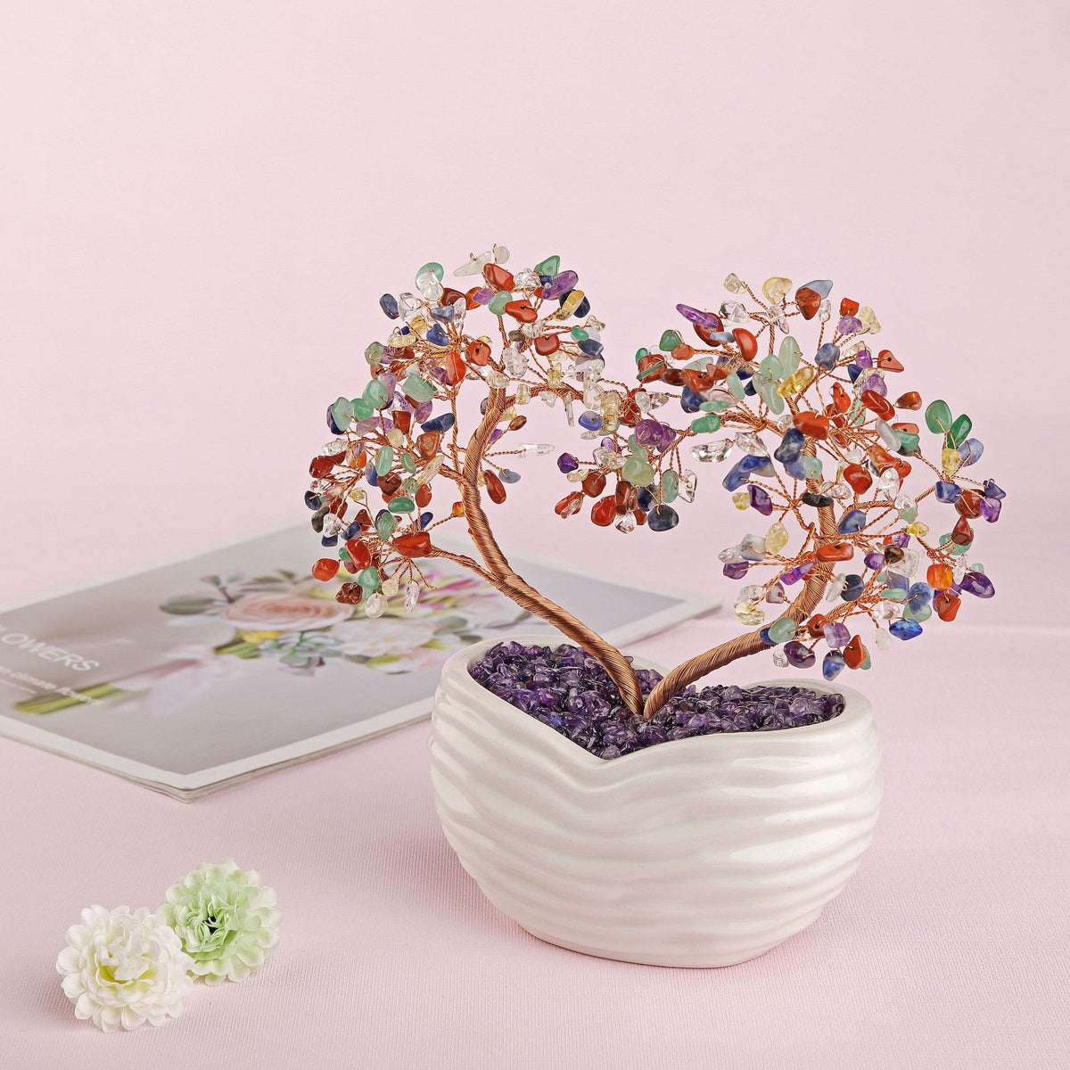 Natural Stone Tree Of Life Potted ornaments W1485 – view 2