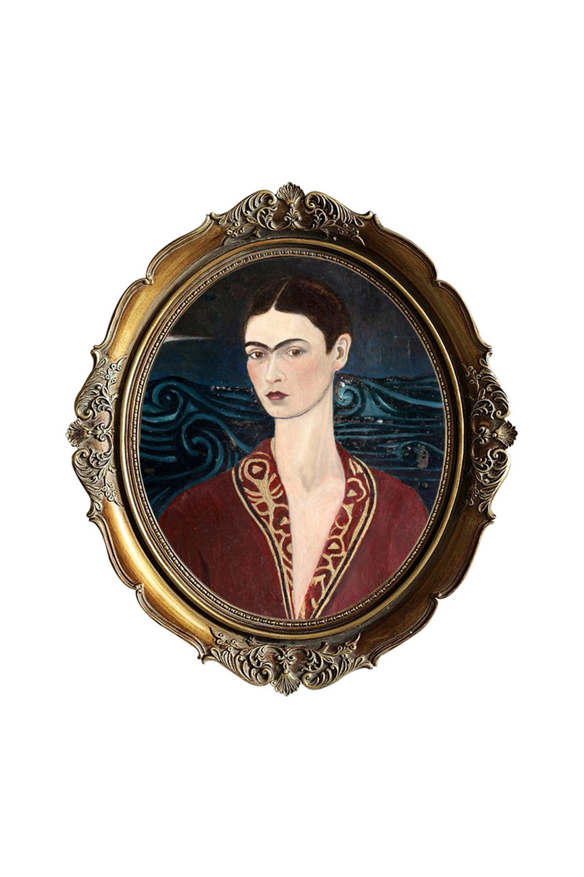 Frida Round Vintage Decorative Painting W1579