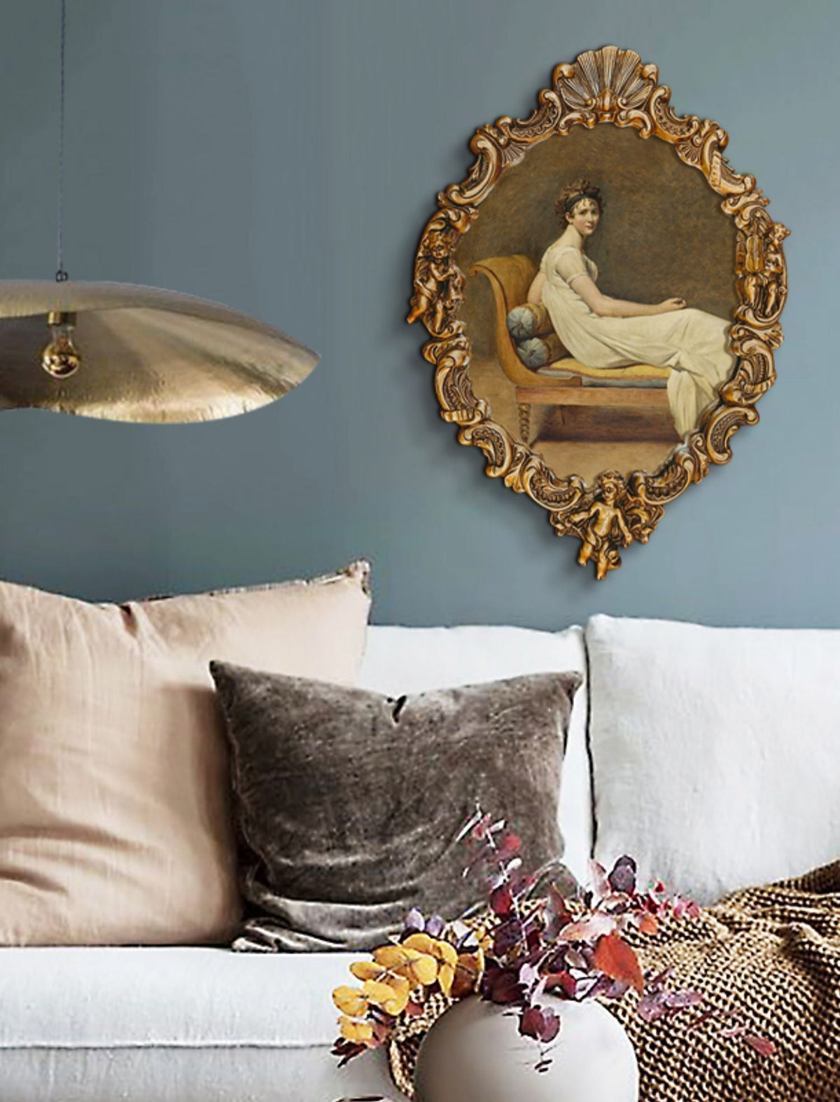 Madame Recamier Round Vintage Decorative Painting W1580 – view 2