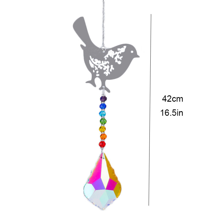 Hummingbird Teardrop Crystal Suncatcher W1592