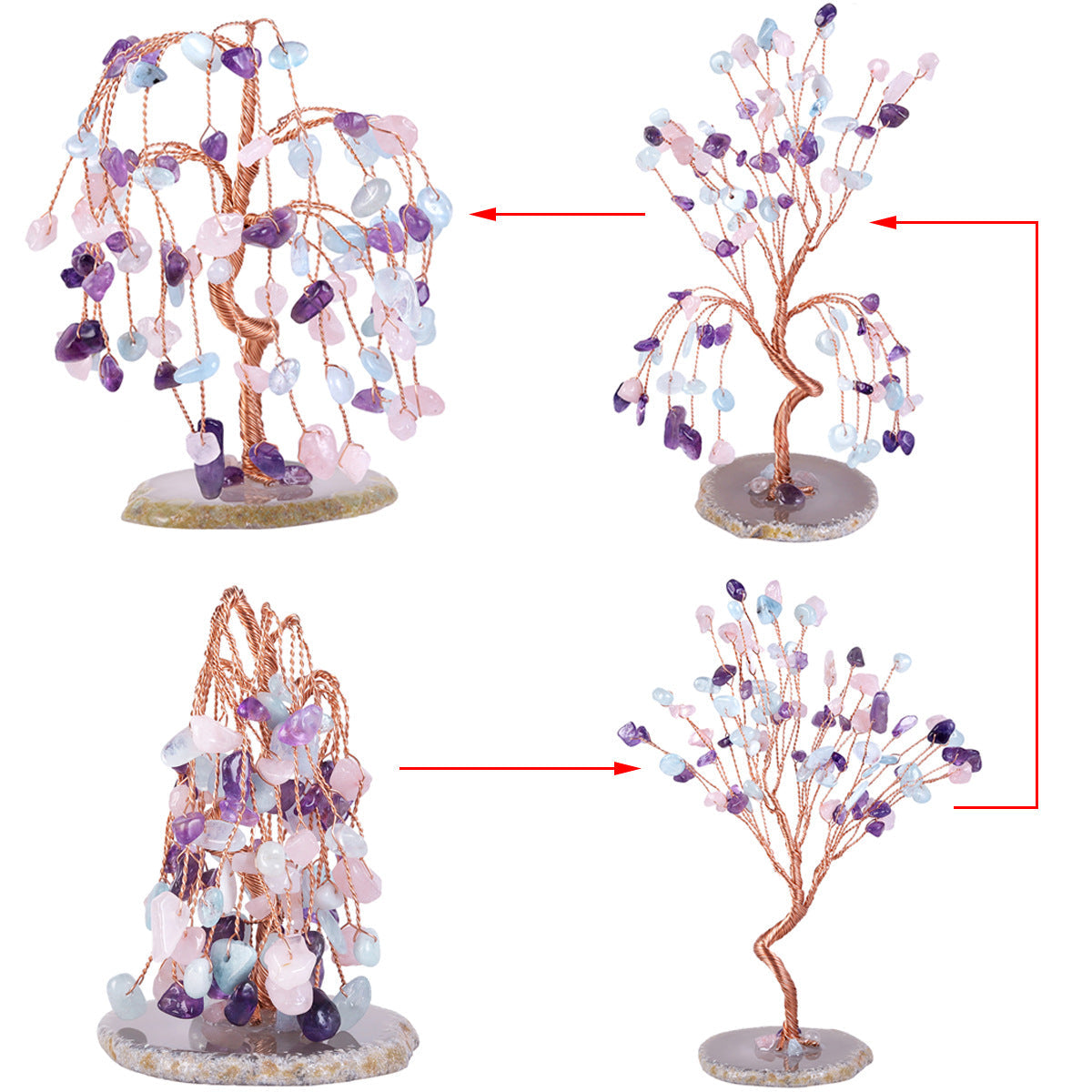 Natural Stone Fortune Tree Ornament W1644