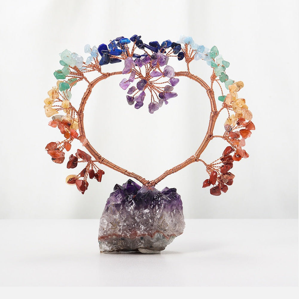 Heart Quartz Fortune Tree Ornament W1652 – view 3