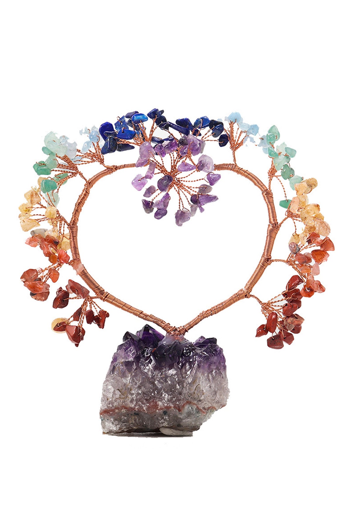 Heart Quartz Fortune Tree Ornament W1652