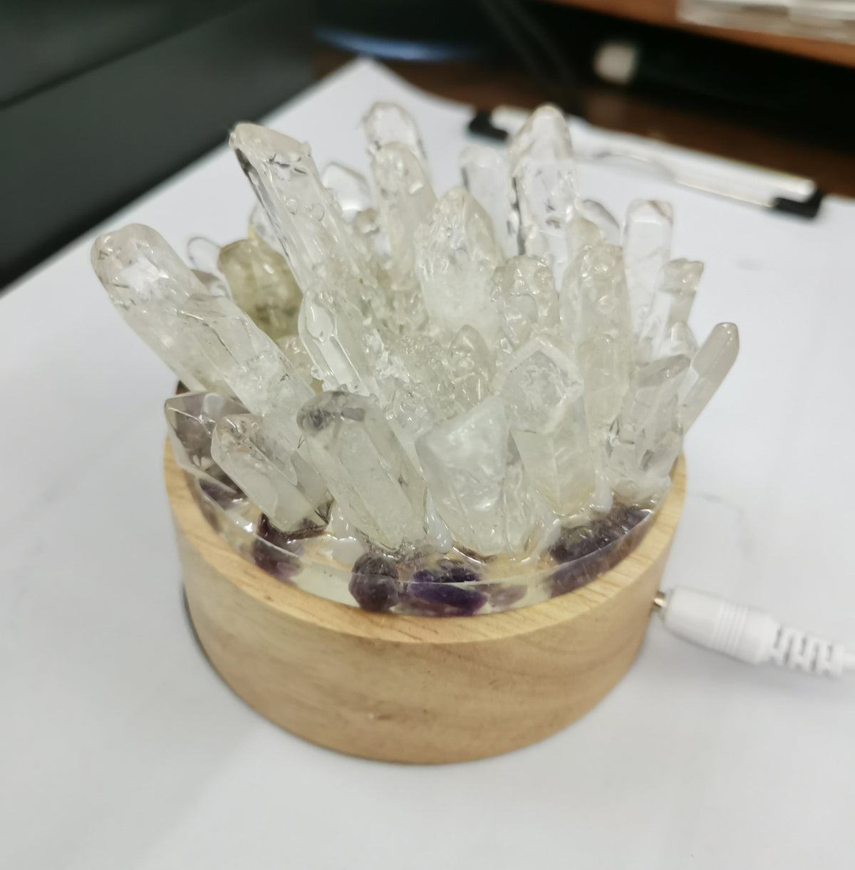 Irregular Clear Quartz LED Light Display W1669 – view 2