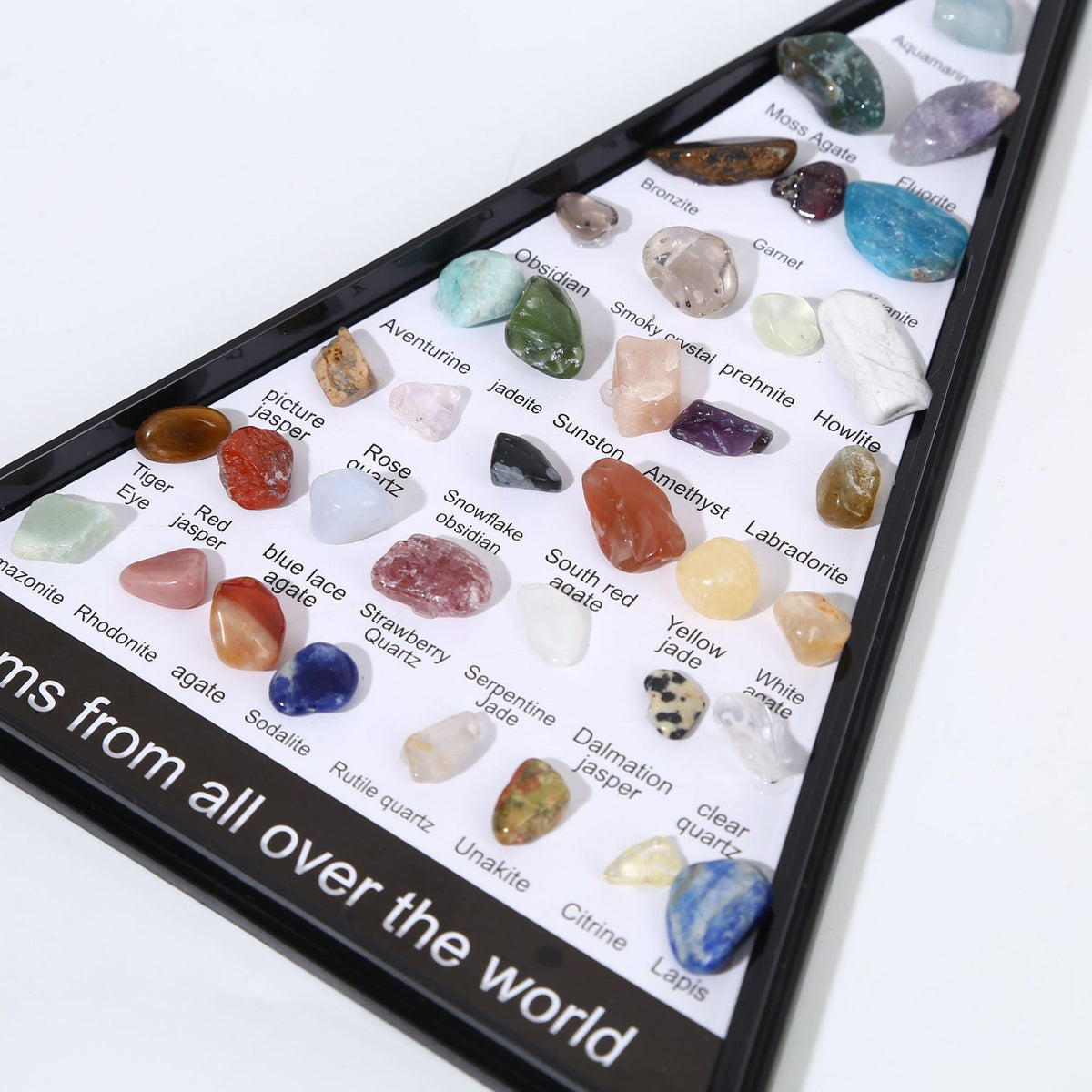 36 kinds of Ore Natural Stone Triangle Ornament W1693