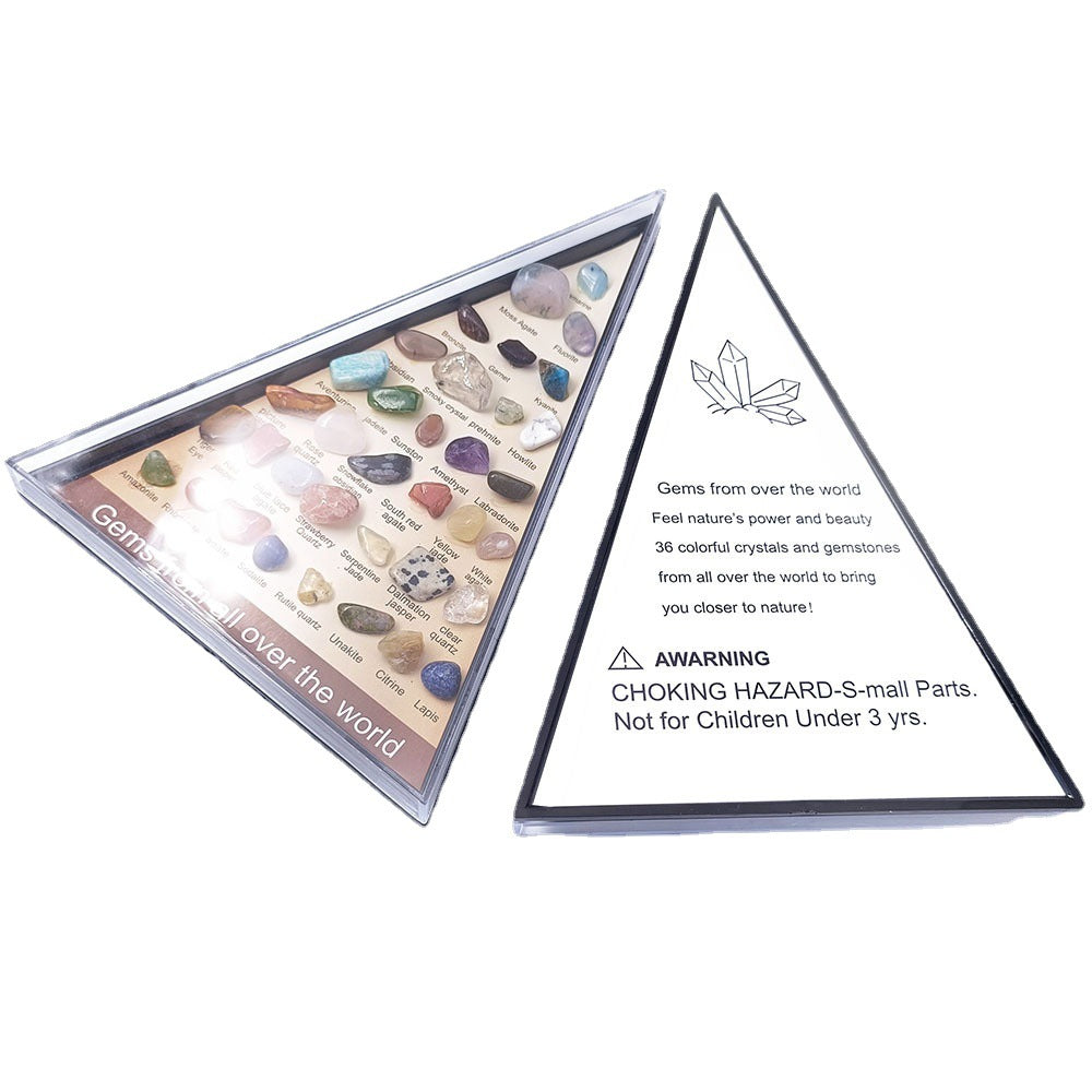 36 kinds of Ore Natural Stone Triangle Ornament W1693