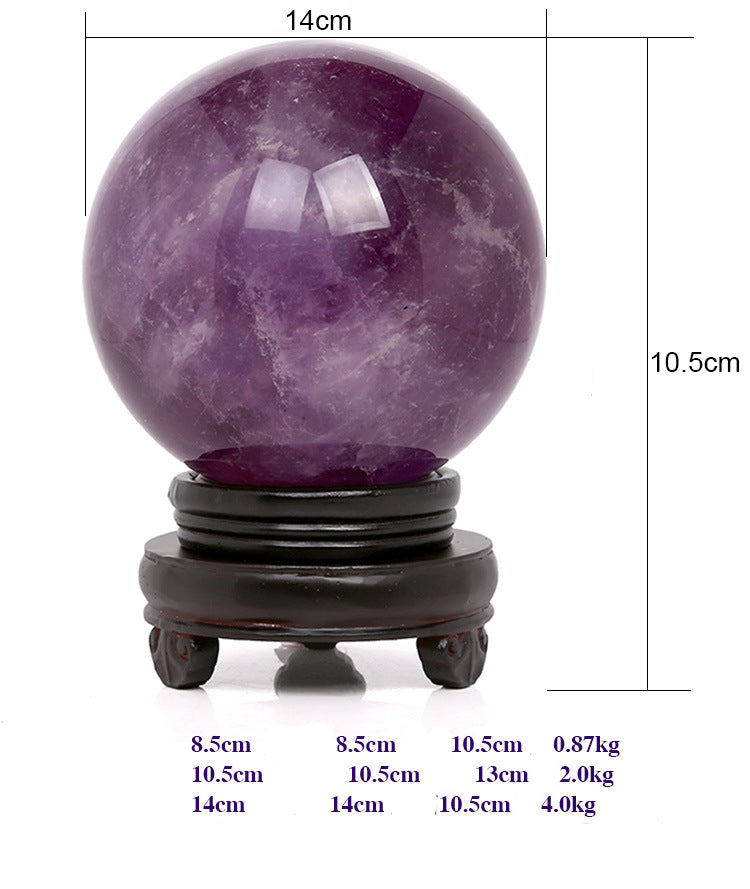 8 CM Amethyst Stone Ball Ornament W1694 – view 2