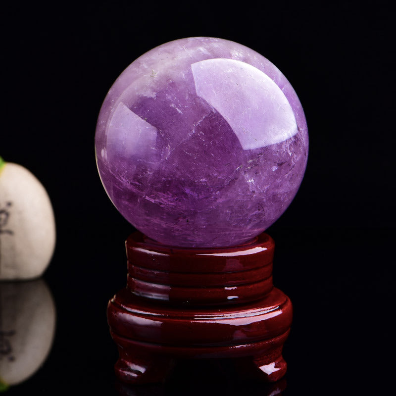 8 CM Amethyst Stone Ball Ornament W1694 – view 6
