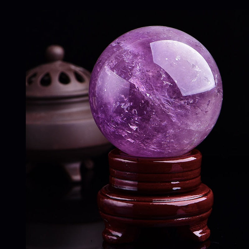 8 CM Amethyst Stone Ball Ornament W1694 – view 4