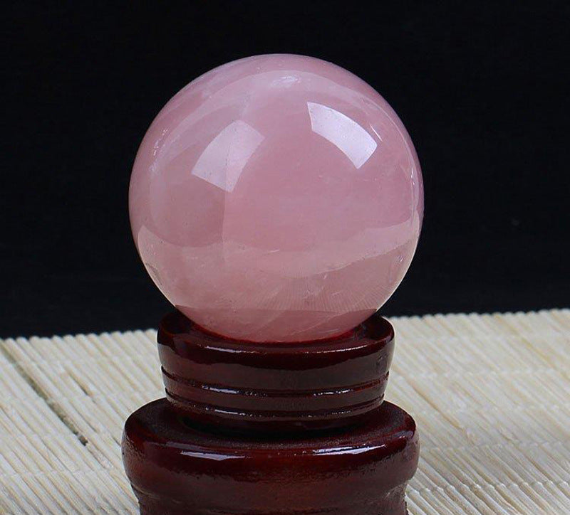 10 CM Rose Quartz Stone Ball Ornament W1697