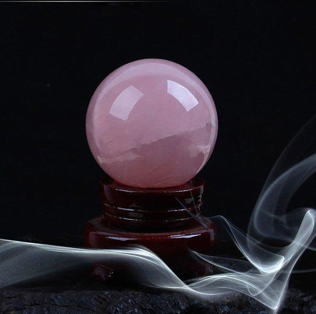 12 CM Rose Quartz Stone Ball Ornament W1698