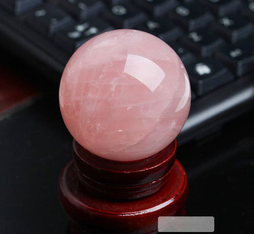 12 CM Rose Quartz Stone Ball Ornament W1698