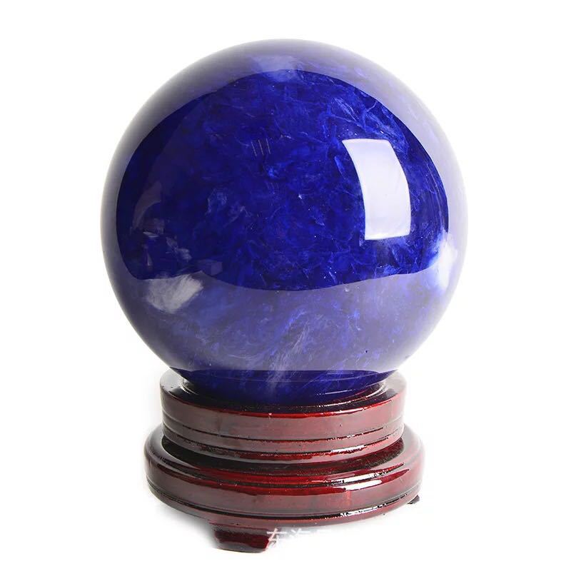 12 CM Blue Quartz Stone Ball Ornament W1700