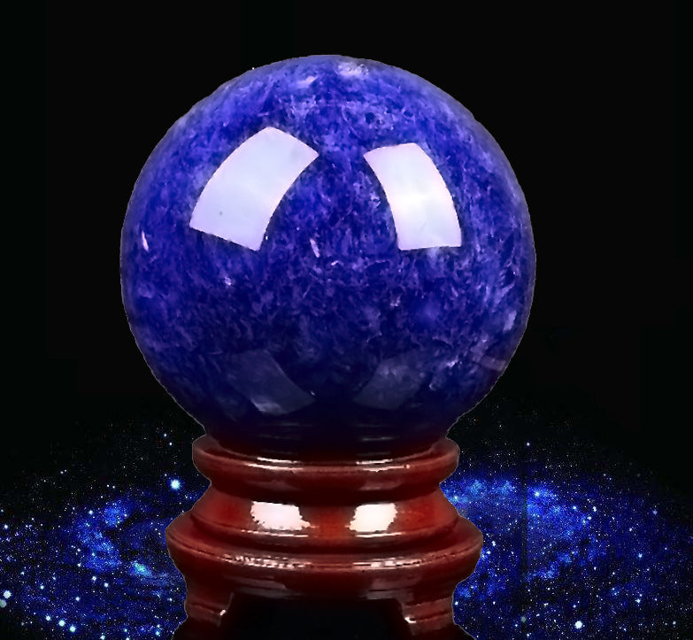 12 CM Blue Quartz Stone Ball Ornament W1700