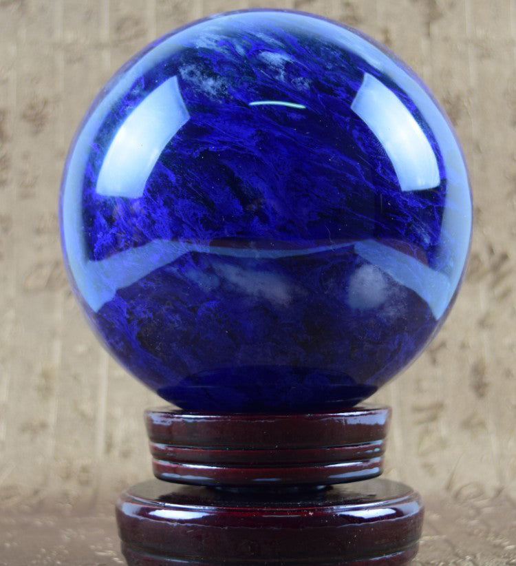 12 CM Blue Quartz Stone Ball Ornament W1700