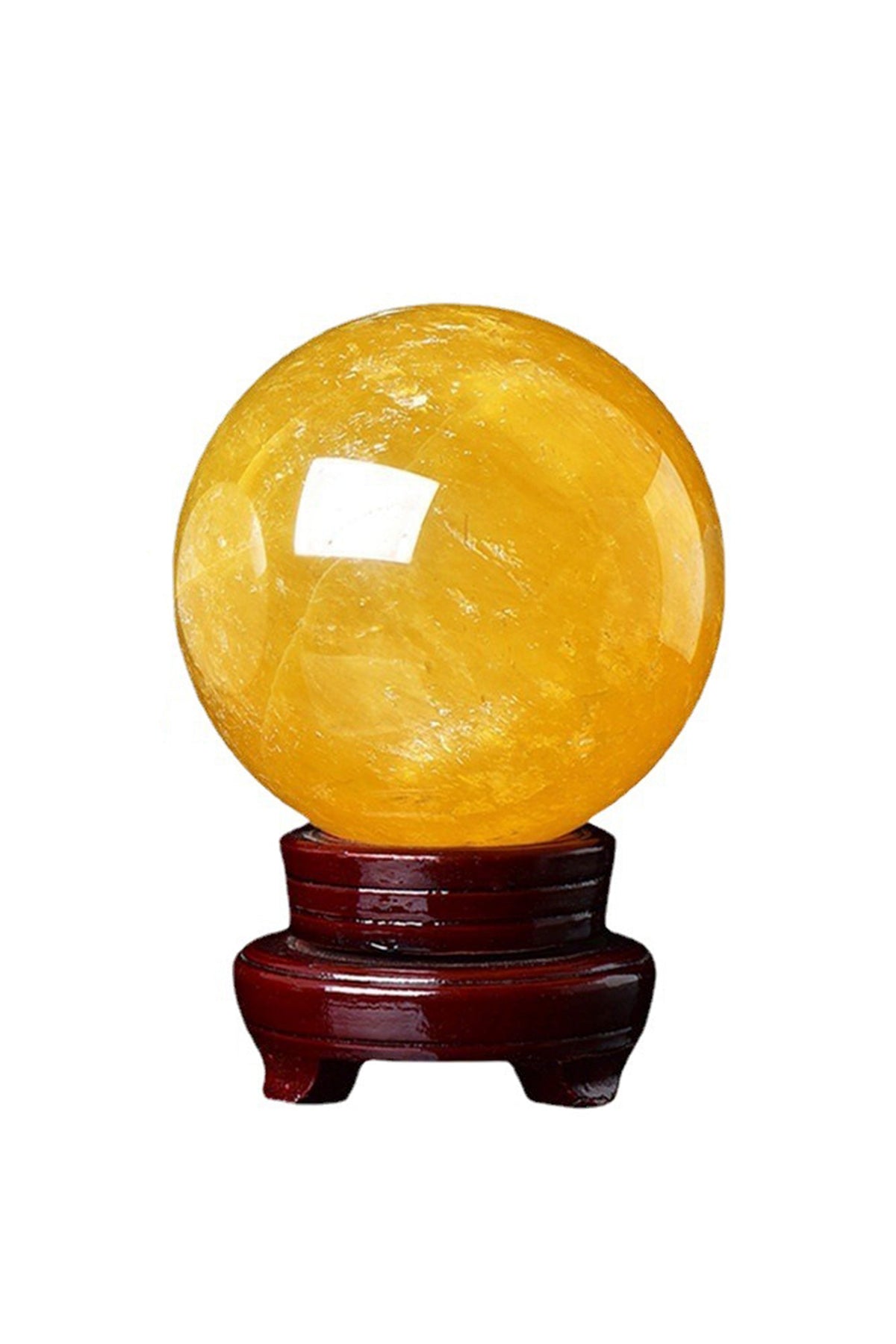 12 CM Yellow Quartz Stone Ball Ornament W1702
