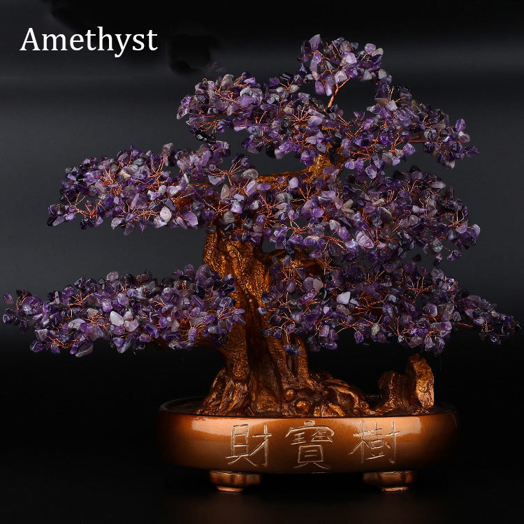 Natural Stone Treasure Tree Ornaments W1755