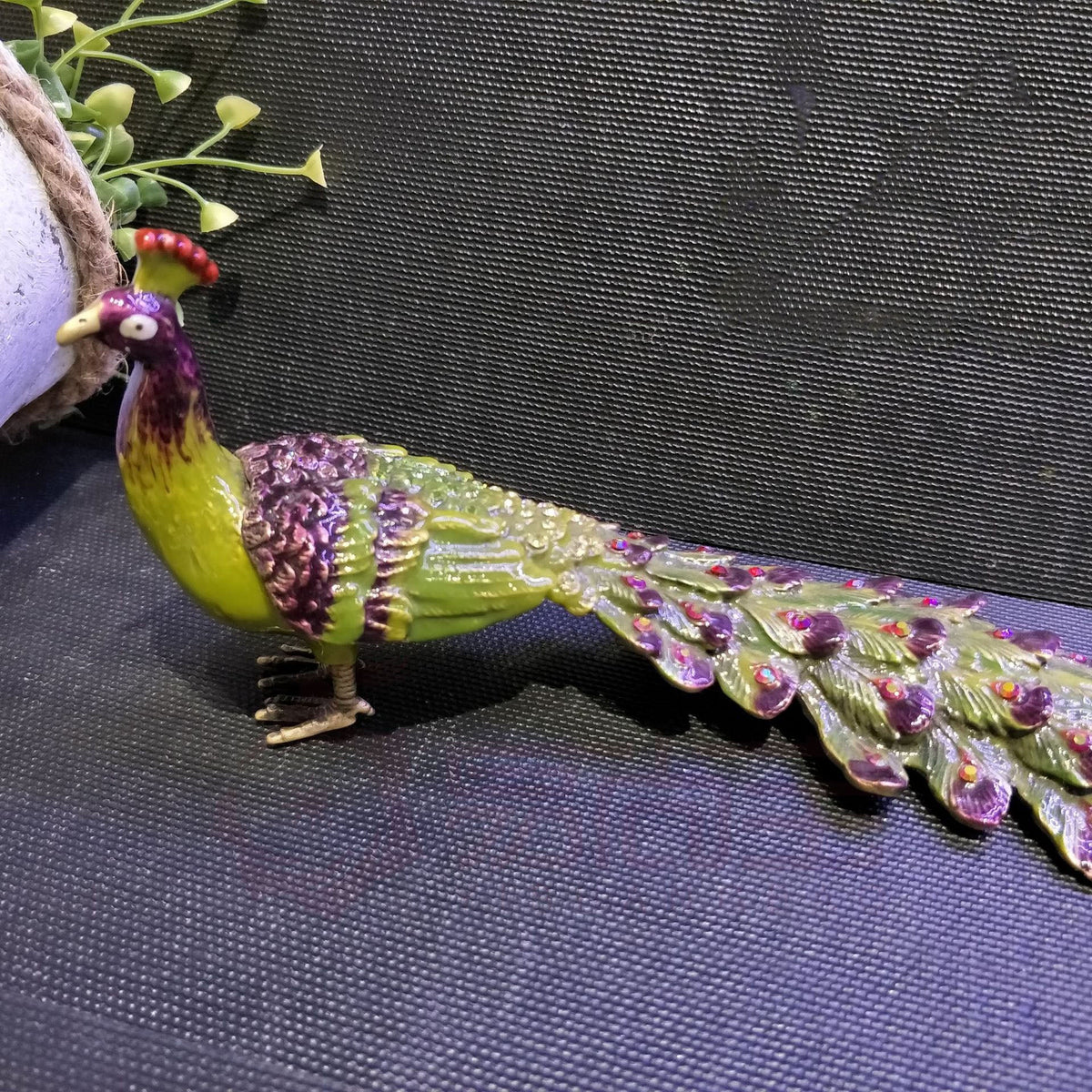 Peacock Alloy Enamel Jewelry Box Ornament W1775 – view 2