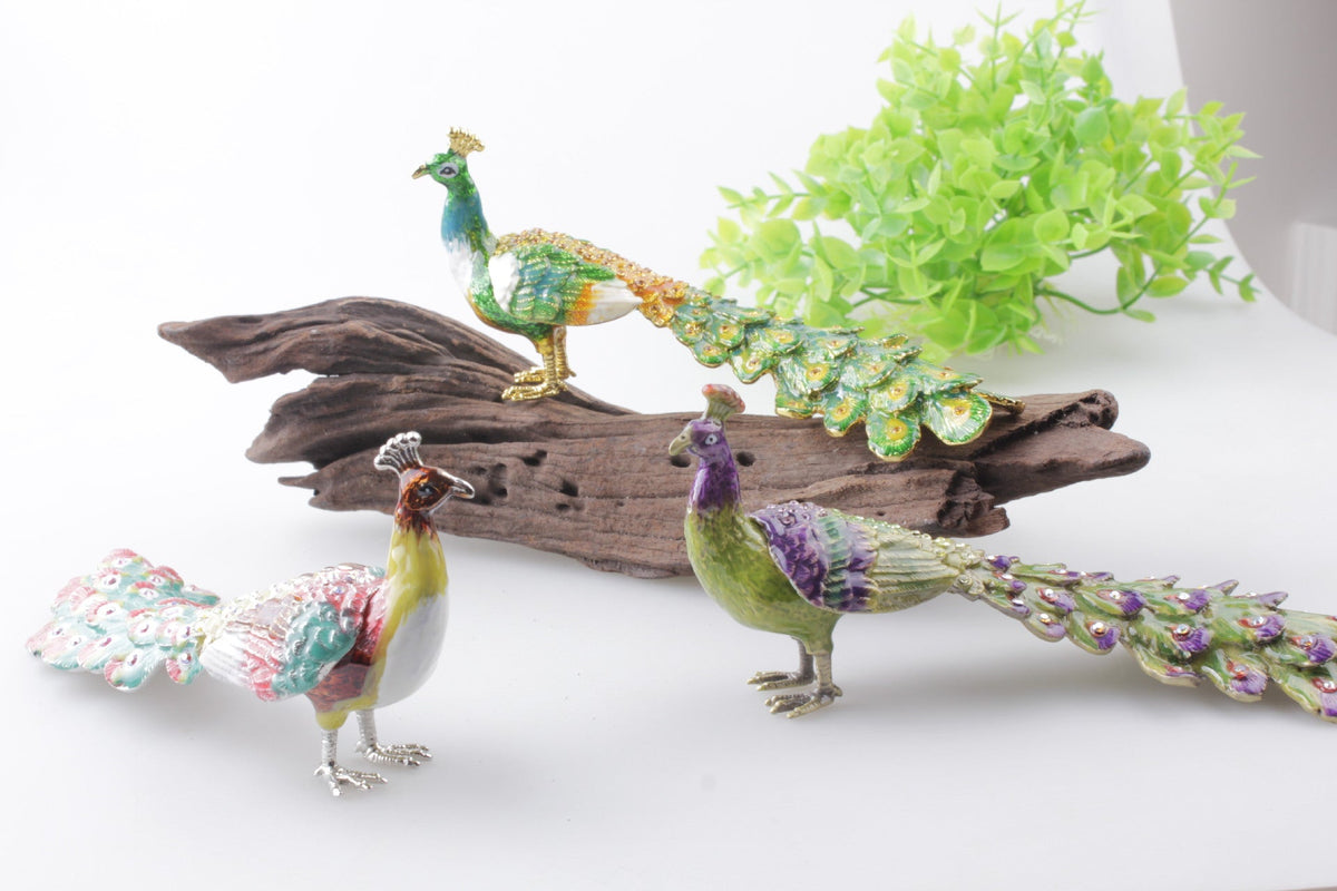 Peacock Alloy Enamel Jewelry Box Ornament W1775 – view 6