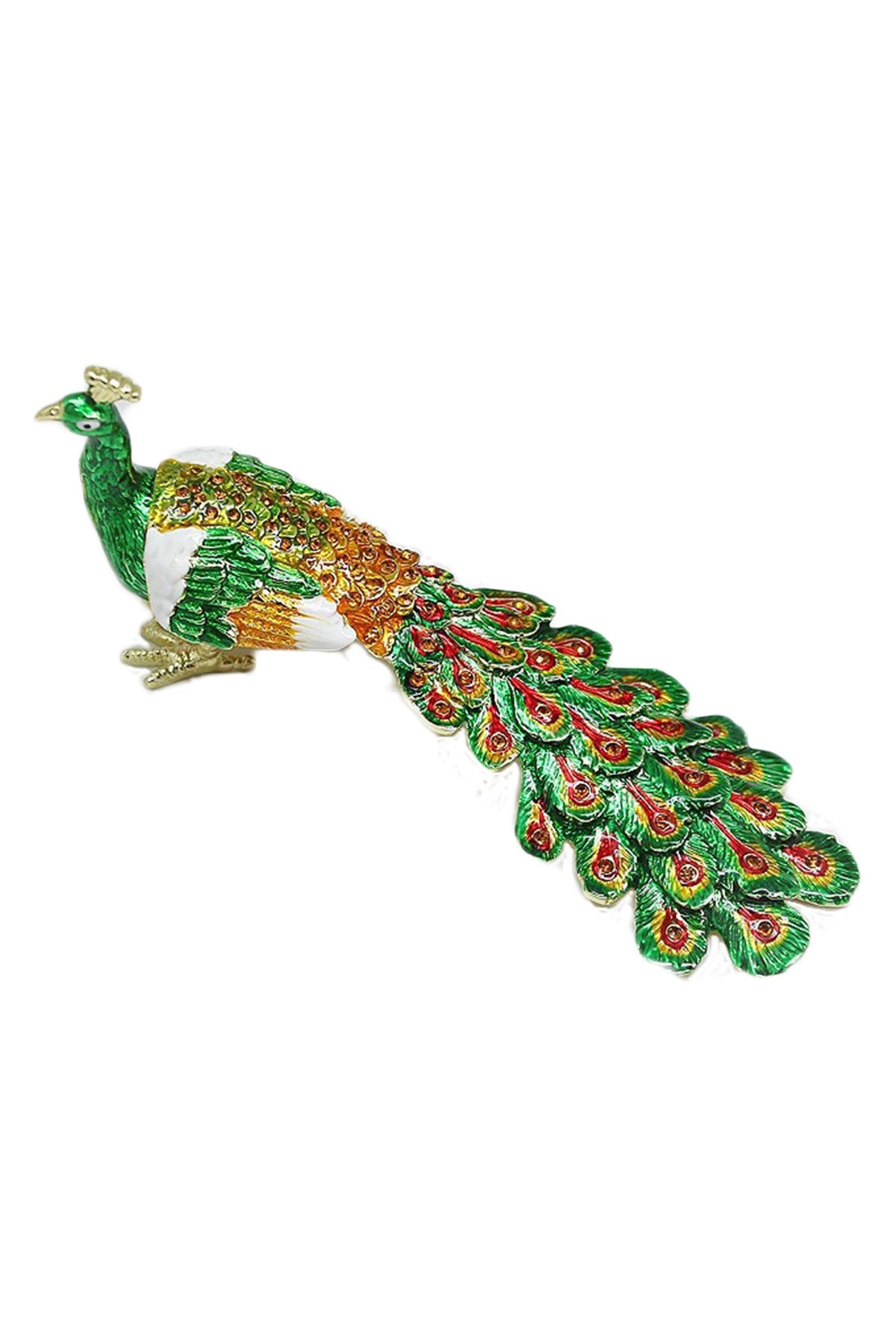 Peacock Alloy Enamel Jewelry Box Ornament W1775