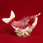 Money Spitting Goldfish Alloy Enamel Jewelry Box W1777