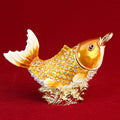 Money Spitting Goldfish Alloy Enamel Jewelry Box W1777