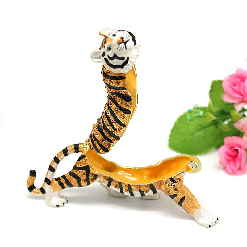 Tiger Alloy Enamel Jewelry Box Ornament W1778 – view 2