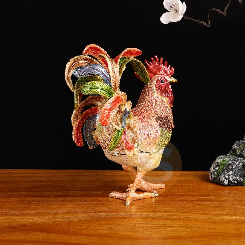 Rooster Alloy Enamel Jewelry Box Ornament W1782 – view 5